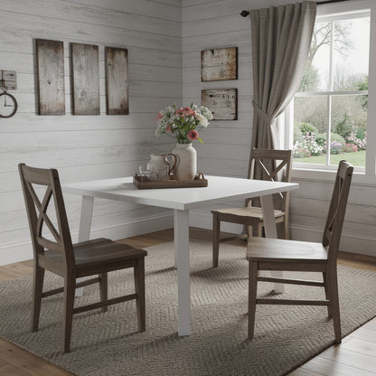 39" White Aluminum Square Outdoor Dining Table HomeRoots
