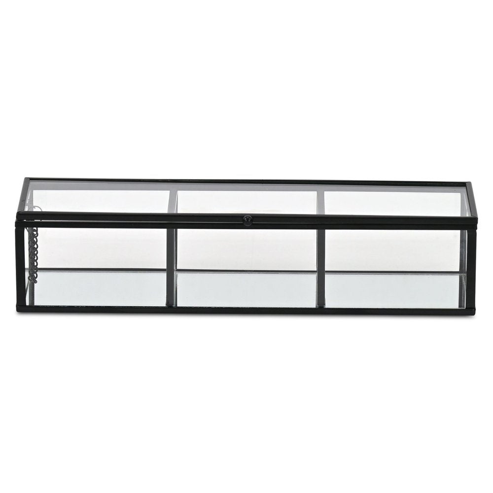 2" Black Glass Hand Painted Decorative Box HomeRoots