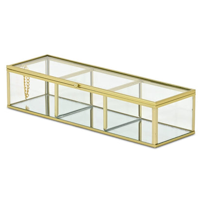 2" Gold Glass Hand Painted Decorative Box HomeRoots