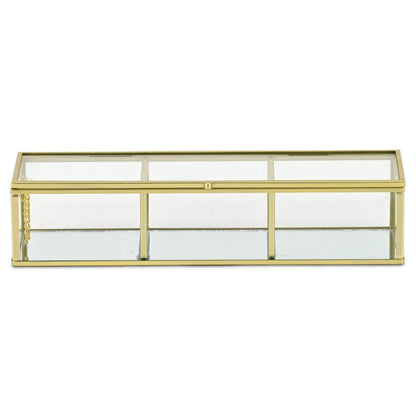 2" Gold Glass Hand Painted Decorative Box HomeRoots