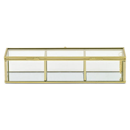 2" Gold Glass Hand Painted Decorative Box HomeRoots