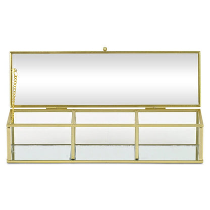 2" Gold Glass Hand Painted Decorative Box HomeRoots