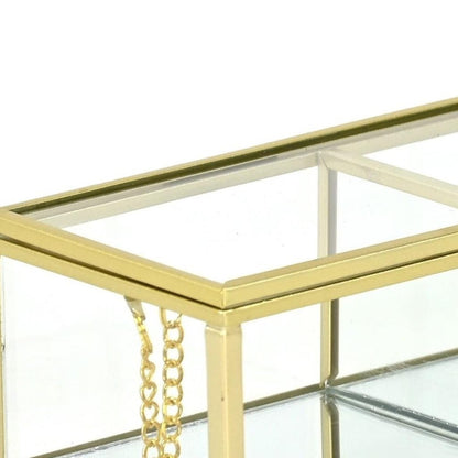 2" Gold Glass Hand Painted Decorative Box HomeRoots