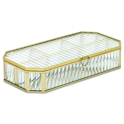 2" Gold Glass Hand Painted Decorative Box HomeRoots