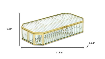 2" Gold Glass Hand Painted Decorative Box HomeRoots
