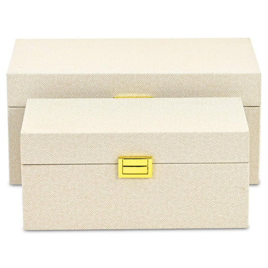 Set of Two Gold Wood Hand Painted Decorative Box HomeRoots