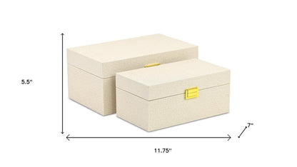 Set of Two Gold Wood Hand Painted Decorative Box HomeRoots