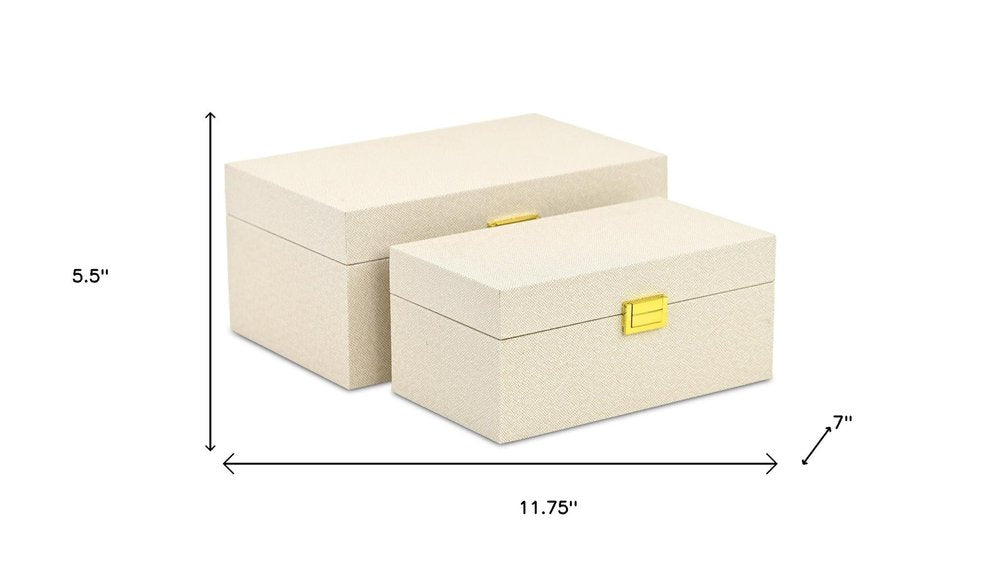 Set of Two Gold Wood Hand Painted Decorative Box HomeRoots