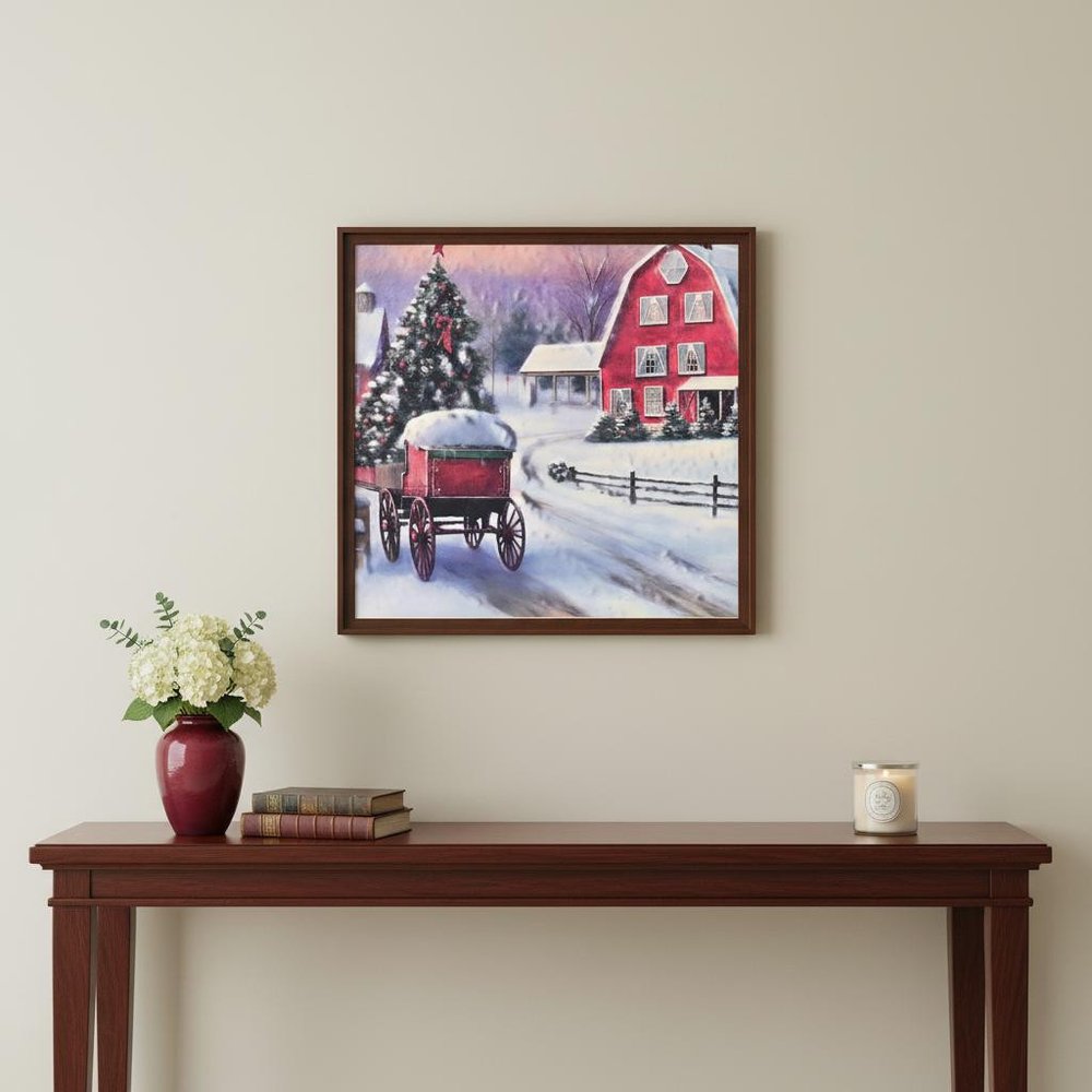 Eirlys Holiday Town Wall Art Brown Framed Wall Art — view 7