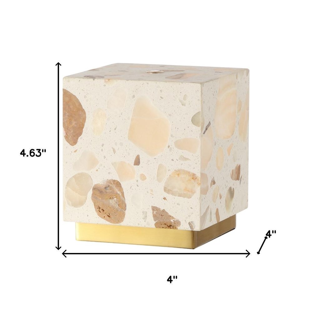Set of Two 5" Gold Square USB Table Lamps With Square Shades — view 5