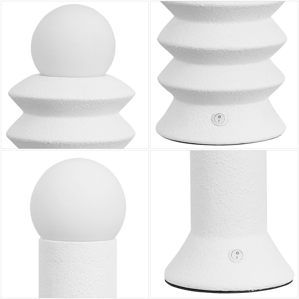 Set of Two 13" Clear Geometric Table Lamps With Globe Shades — view 2