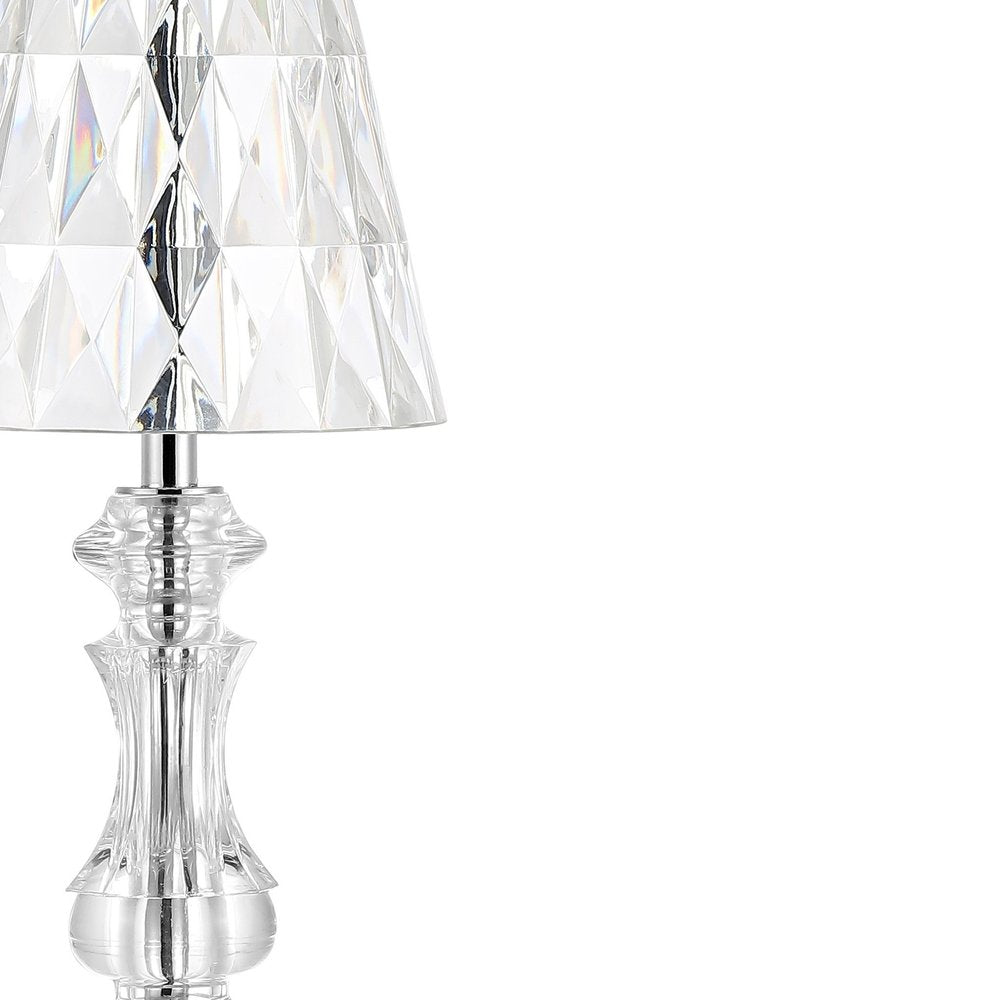 13" Silver Novelty USB Table Lamp With Empire Shade HomeRoots