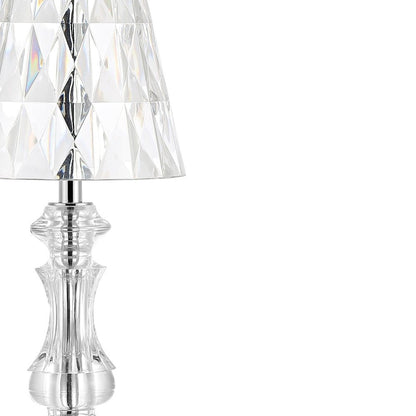 13" Silver Novelty USB Table Lamp With Empire Shade HomeRoots
