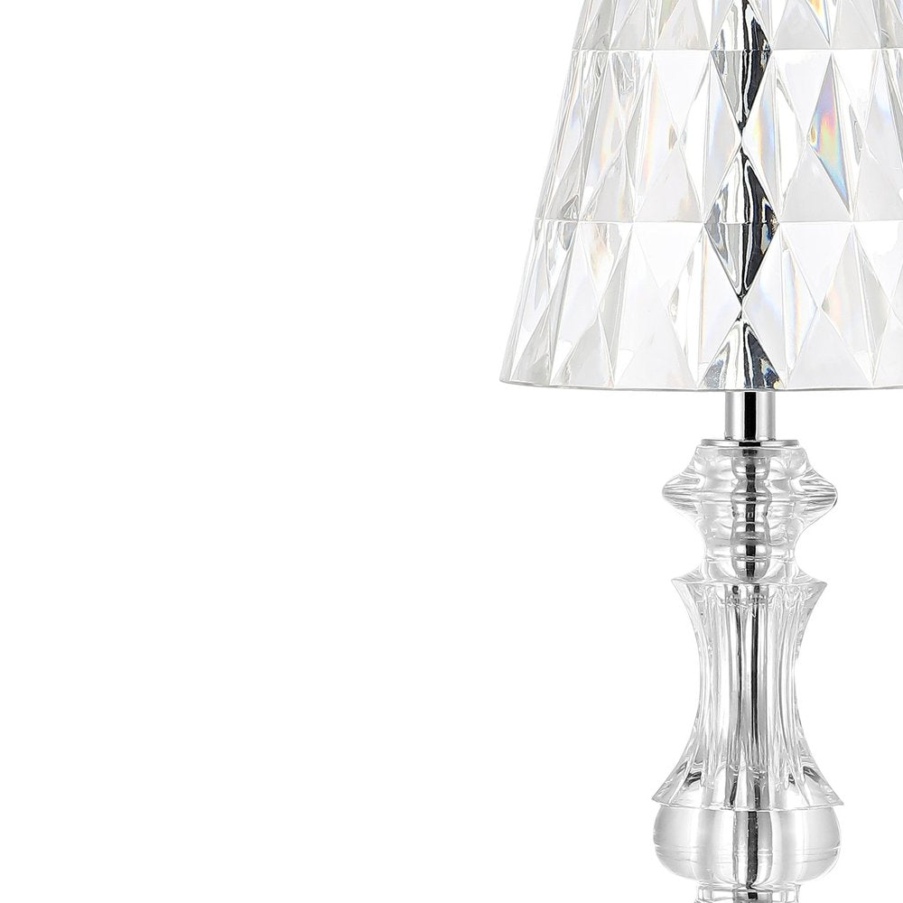 13" Silver Novelty USB Table Lamp With Empire Shade HomeRoots