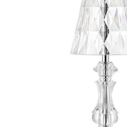 13" Silver Novelty USB Table Lamp With Empire Shade HomeRoots