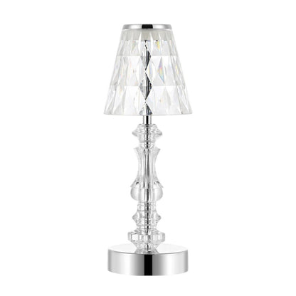 13" Silver Novelty USB Table Lamp With Empire Shade HomeRoots