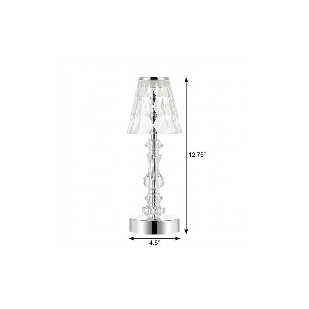 13" Silver Novelty USB Table Lamp With Empire Shade HomeRoots