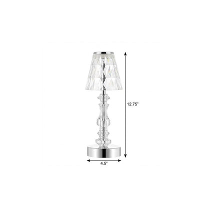 13" Silver Novelty USB Table Lamp With Empire Shade HomeRoots