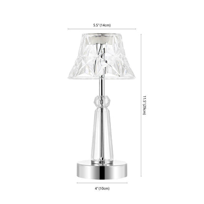 12" Silver Novelty USB Table Lamp With Empire Shade