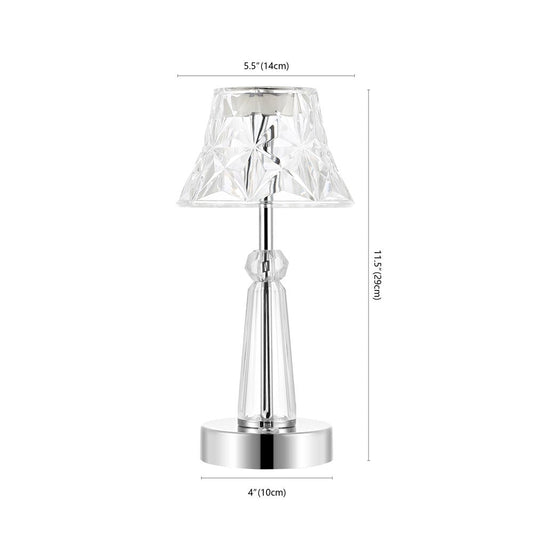 12" Silver Novelty USB Table Lamp With Empire Shade
