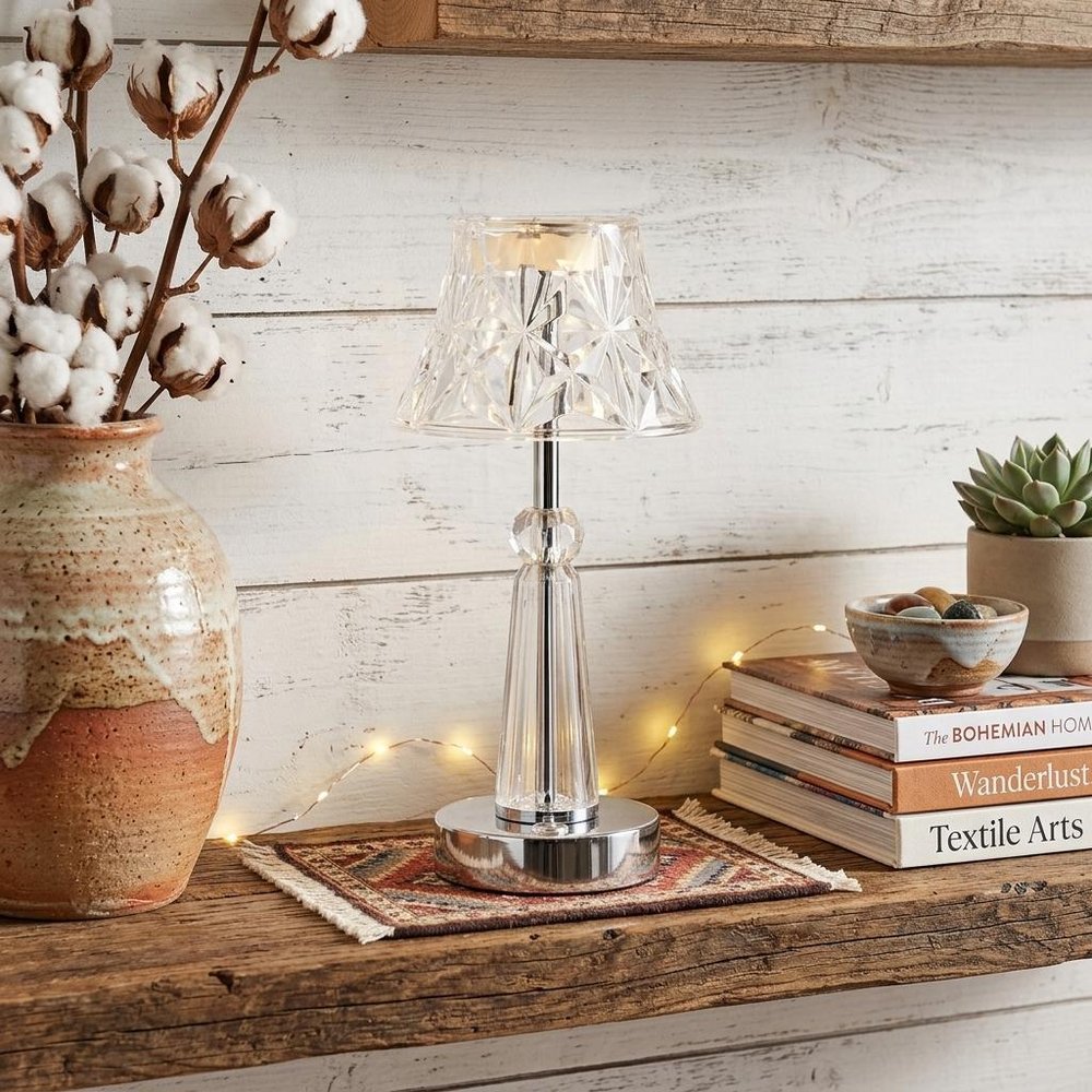 12" Silver Novelty USB Table Lamp With Empire Shade — view 6