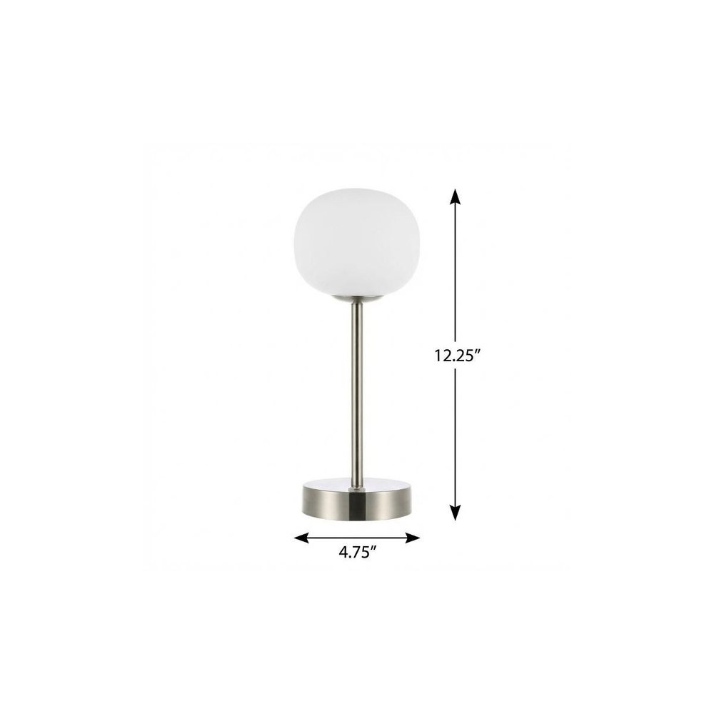 12" Nickel Novelty USB Table Lamp With Globe Shade — view 5