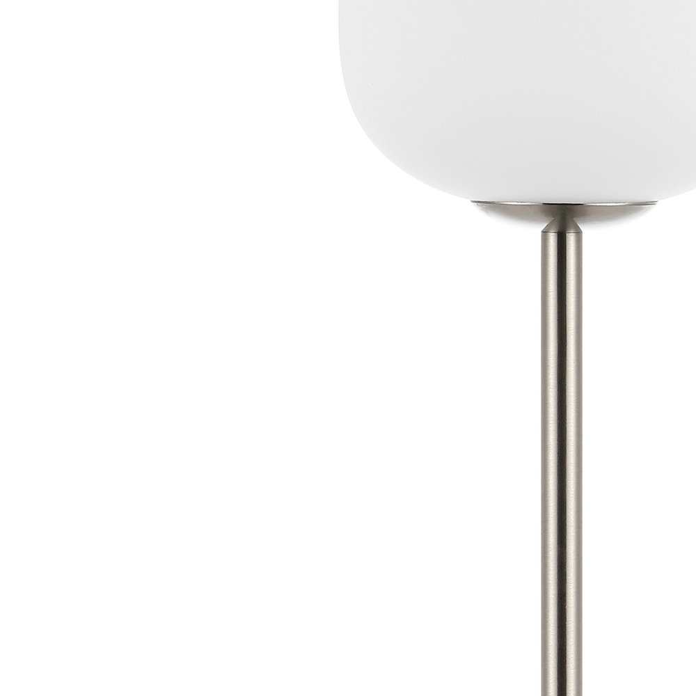 12" Nickel Novelty USB Table Lamp With Globe Shade — view 1