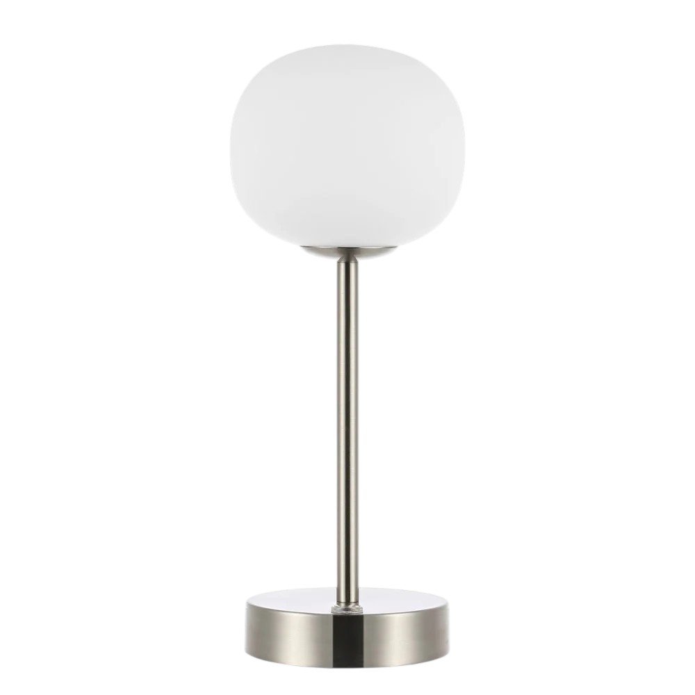 12" Nickel Novelty USB Table Lamp With Globe Shade — view 4