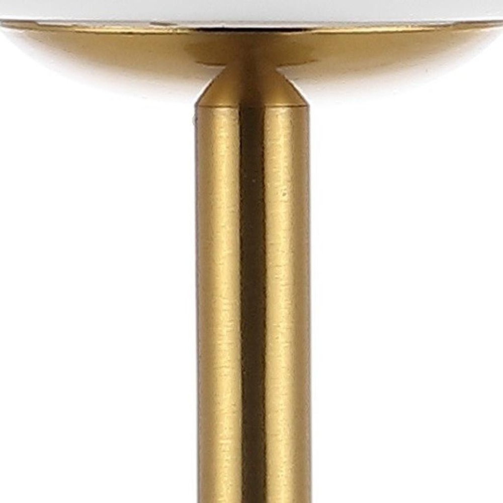 12" Gold USB Table Lamp With Globe Shade — view 2