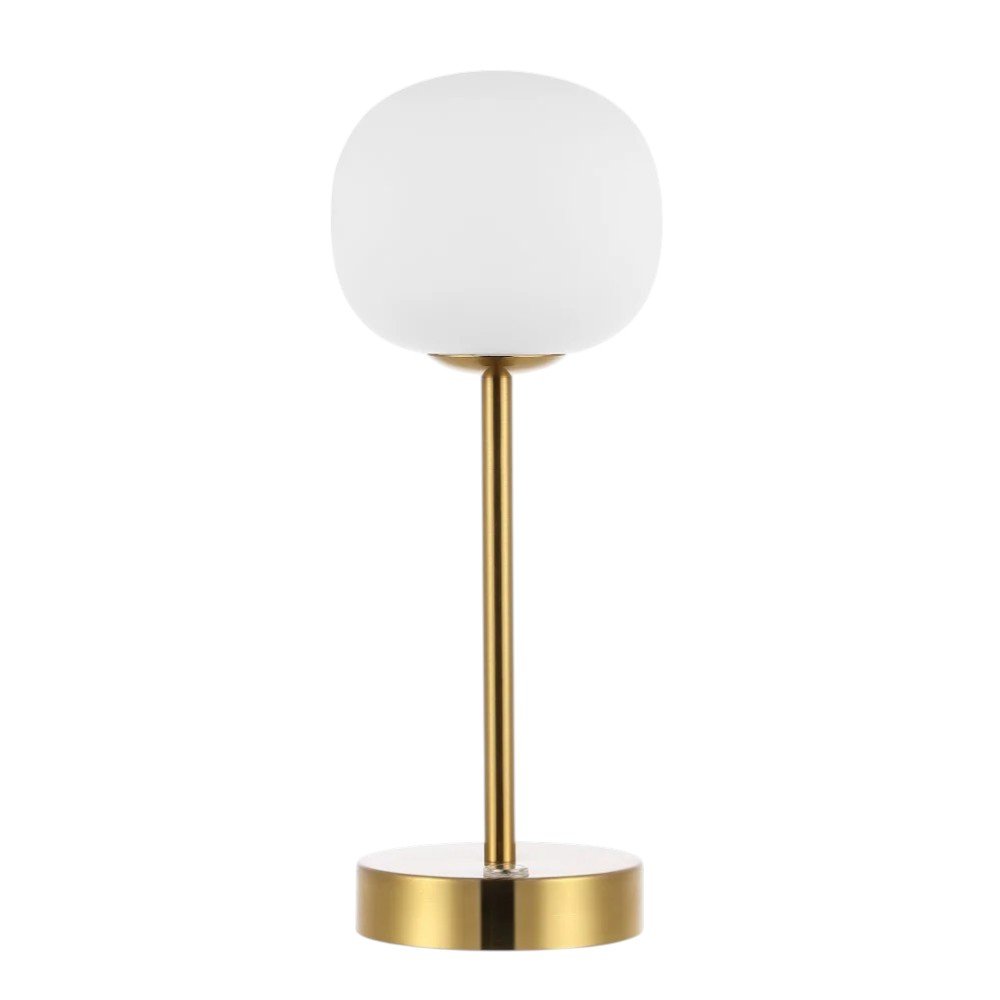 12" Gold USB Table Lamp With Globe Shade — view 4