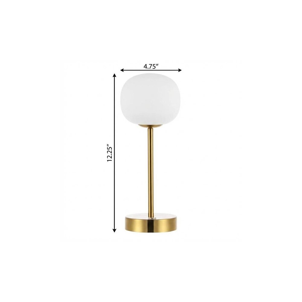 12" Gold USB Table Lamp With Globe Shade — view 5