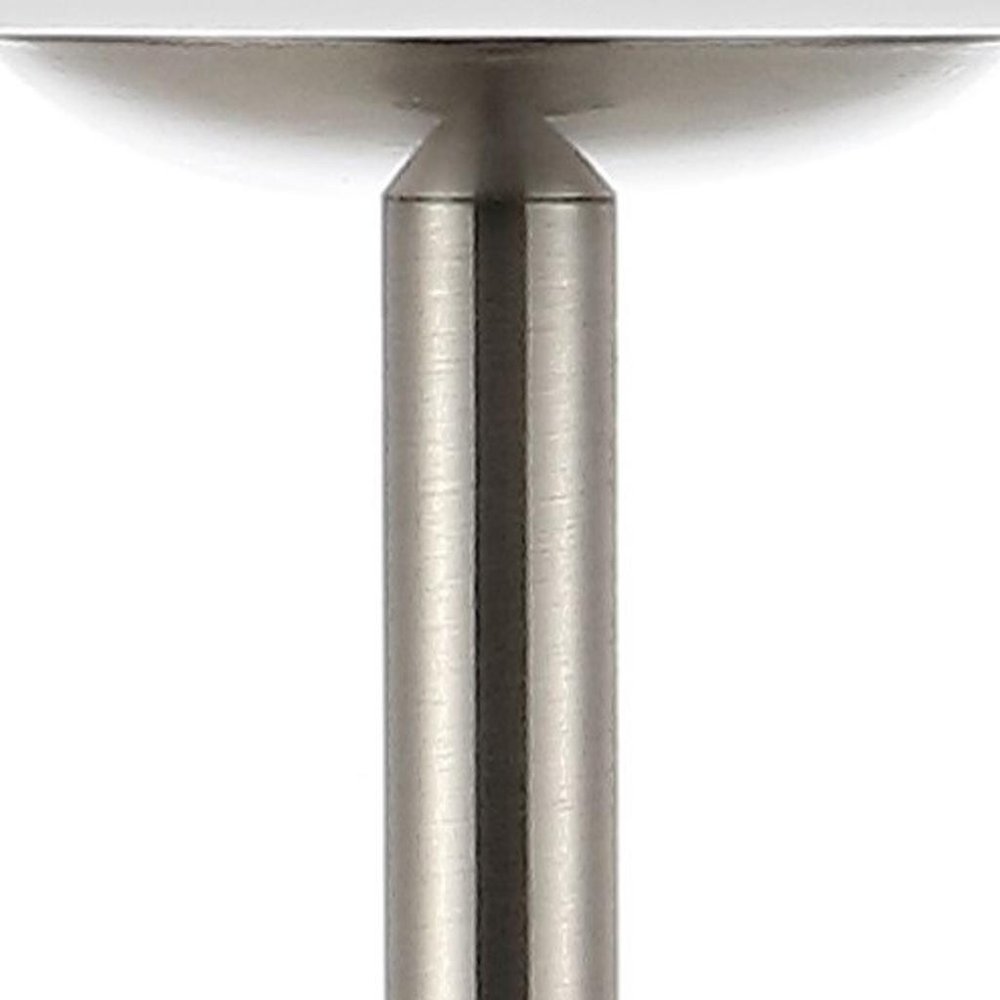 13" Nickel USB Table Lamp With Dome Shade