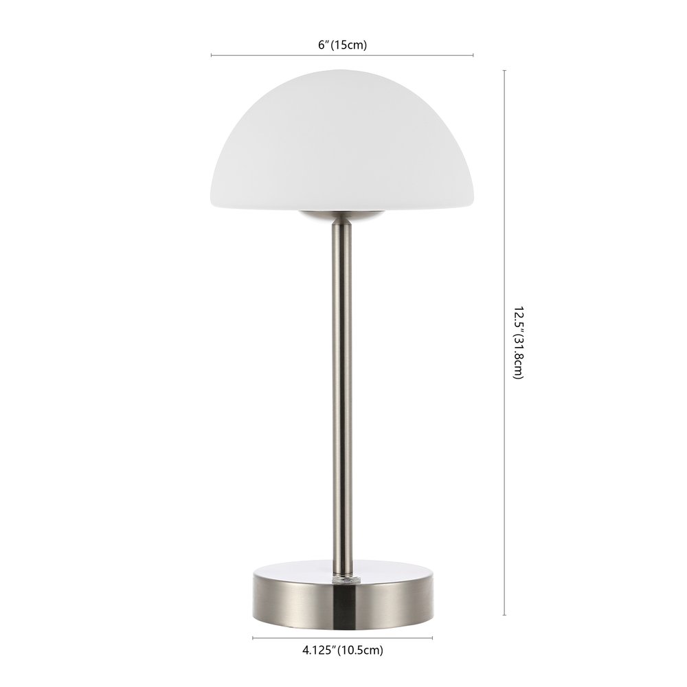 13" Nickel USB Table Lamp With Dome Shade — view 1