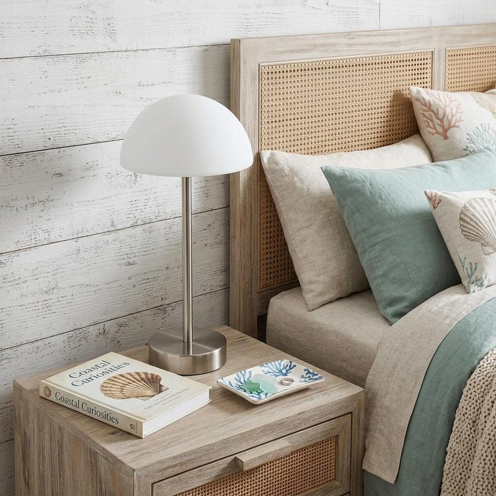 13" Nickel USB Table Lamp With Dome Shade — view 7