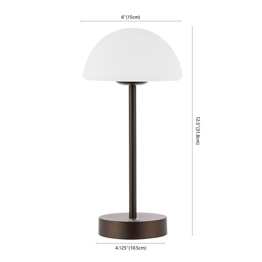 13" Antiqued Bronze USB Table Lamp With Dome Shade