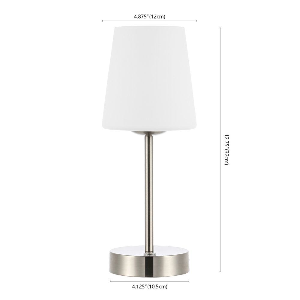 13" Nickel USB Table Lamp With Empire Shade — view 1