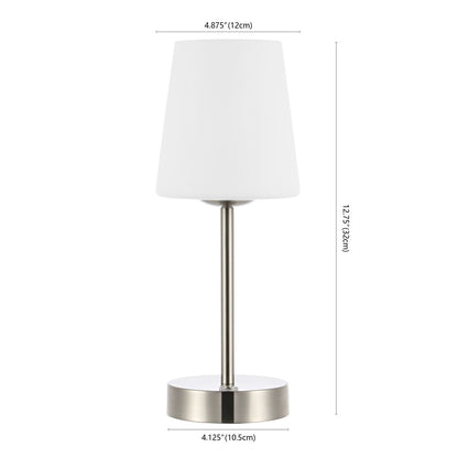 13" Nickel USB Table Lamp With Empire Shade