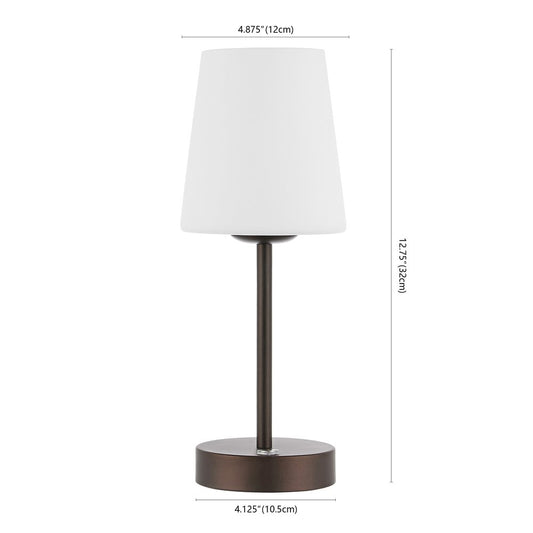 13" Antiqued Bronze USB Table Lamp With Empire Shade