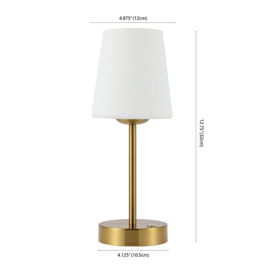 13" Gold USB Table Lamp With Empire Shade