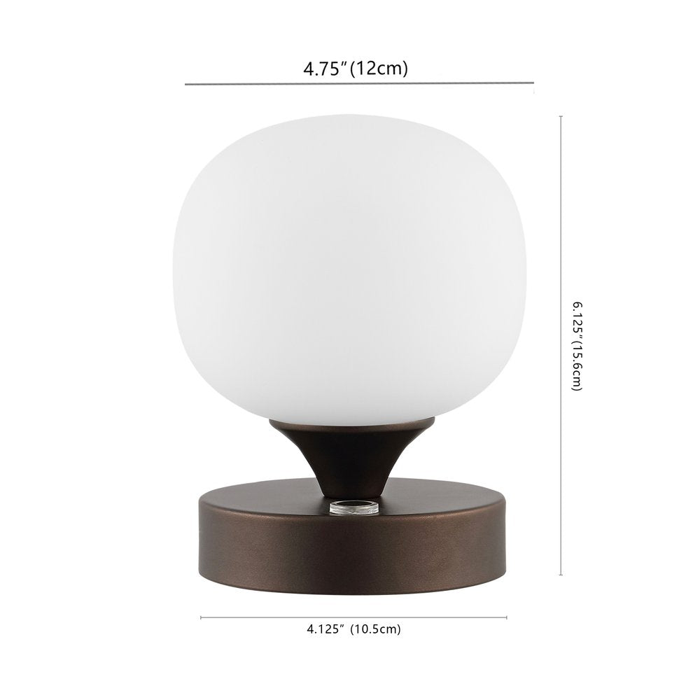 6" Antiqued Bronze Novelty USB Table Lamp With Globe Shade — view 1