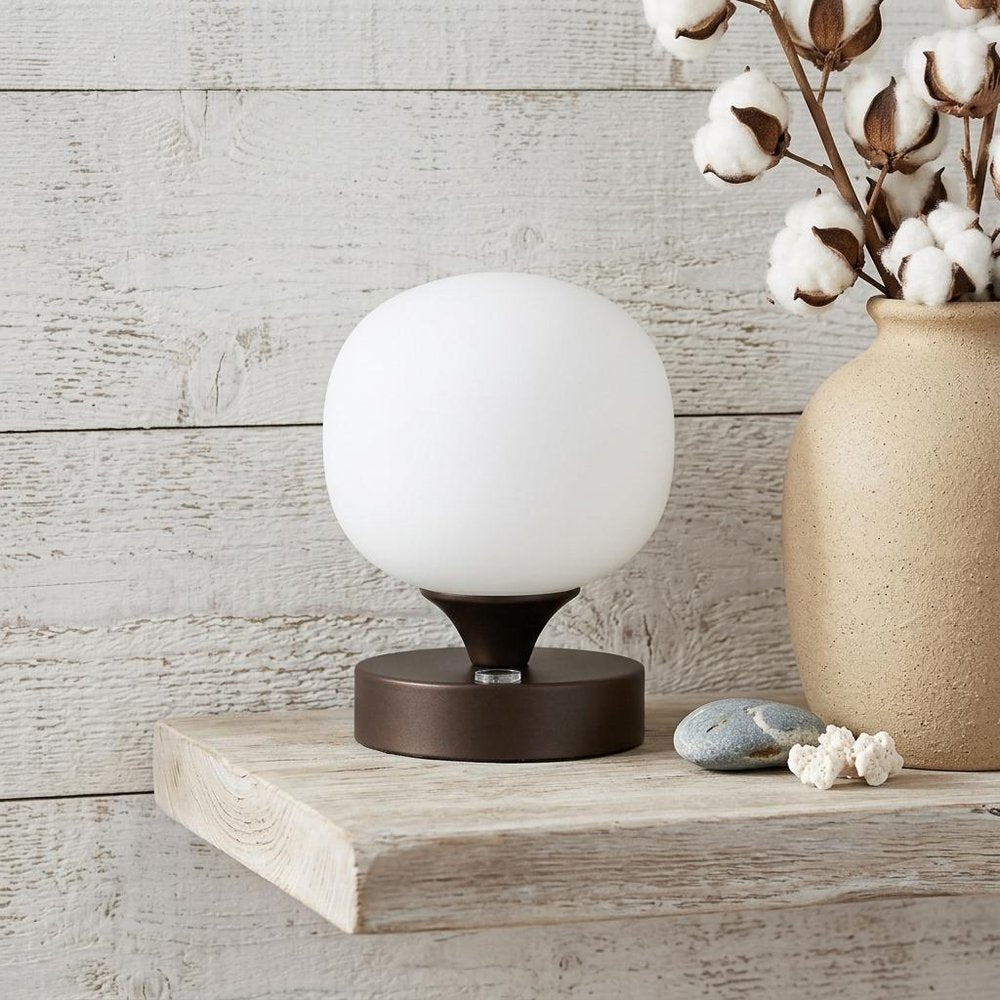 6" Antiqued Bronze Novelty USB Table Lamp With Globe Shade — view 6