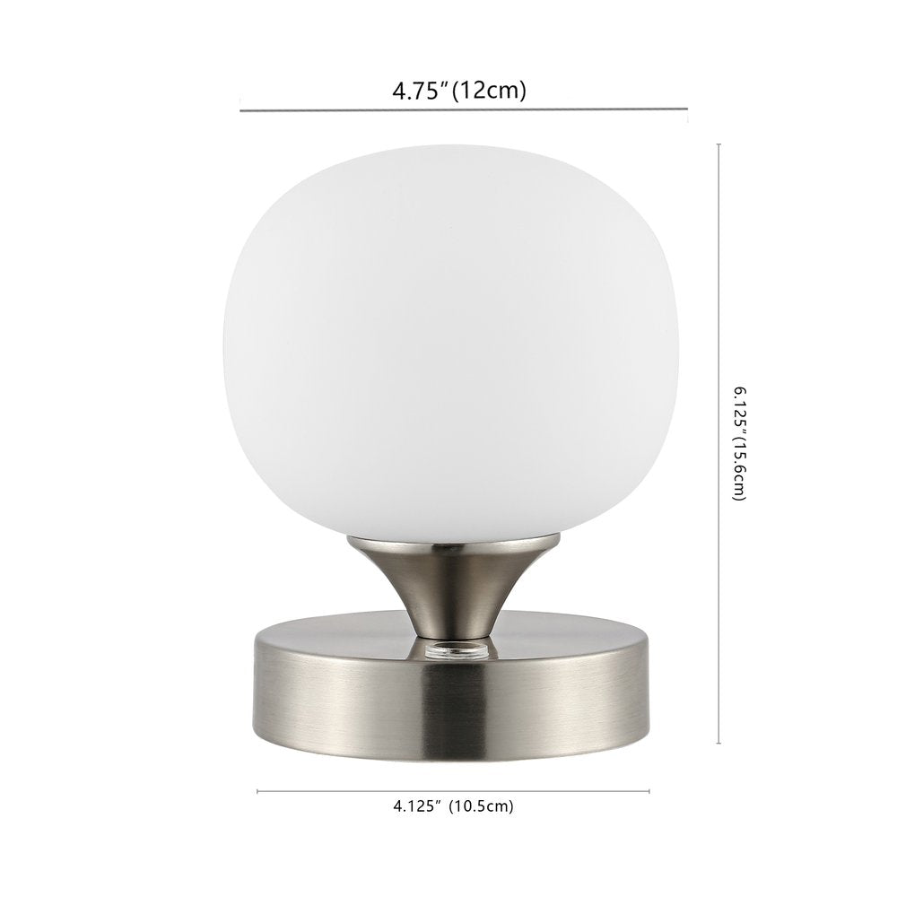 6" Nickel Novelty USB Table Lamp With Globe Shade — view 1