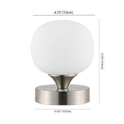 6" Nickel Novelty USB Table Lamp With Globe Shade