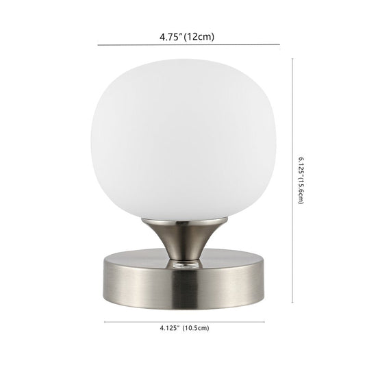 6" Nickel Novelty USB Table Lamp With Globe Shade