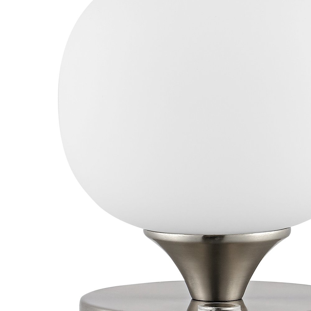 6" Nickel Novelty USB Table Lamp With Globe Shade — view 2