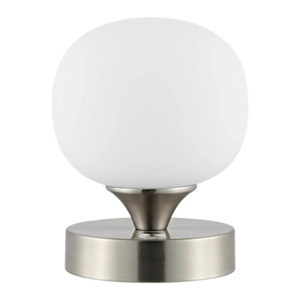 6" Nickel Novelty USB Table Lamp With Globe Shade — view 5