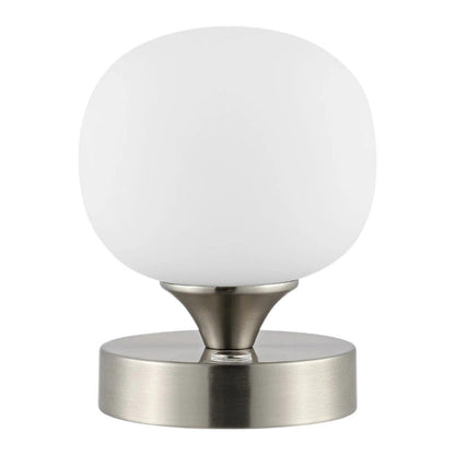 6" Nickel Novelty USB Table Lamp With Globe Shade