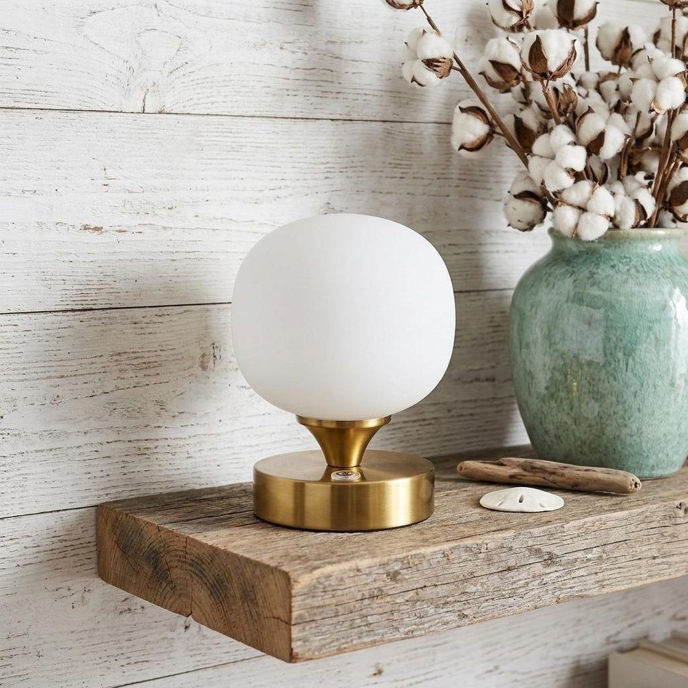 6" Gold Novelty USB Table Lamp With Globe Shade — view 6
