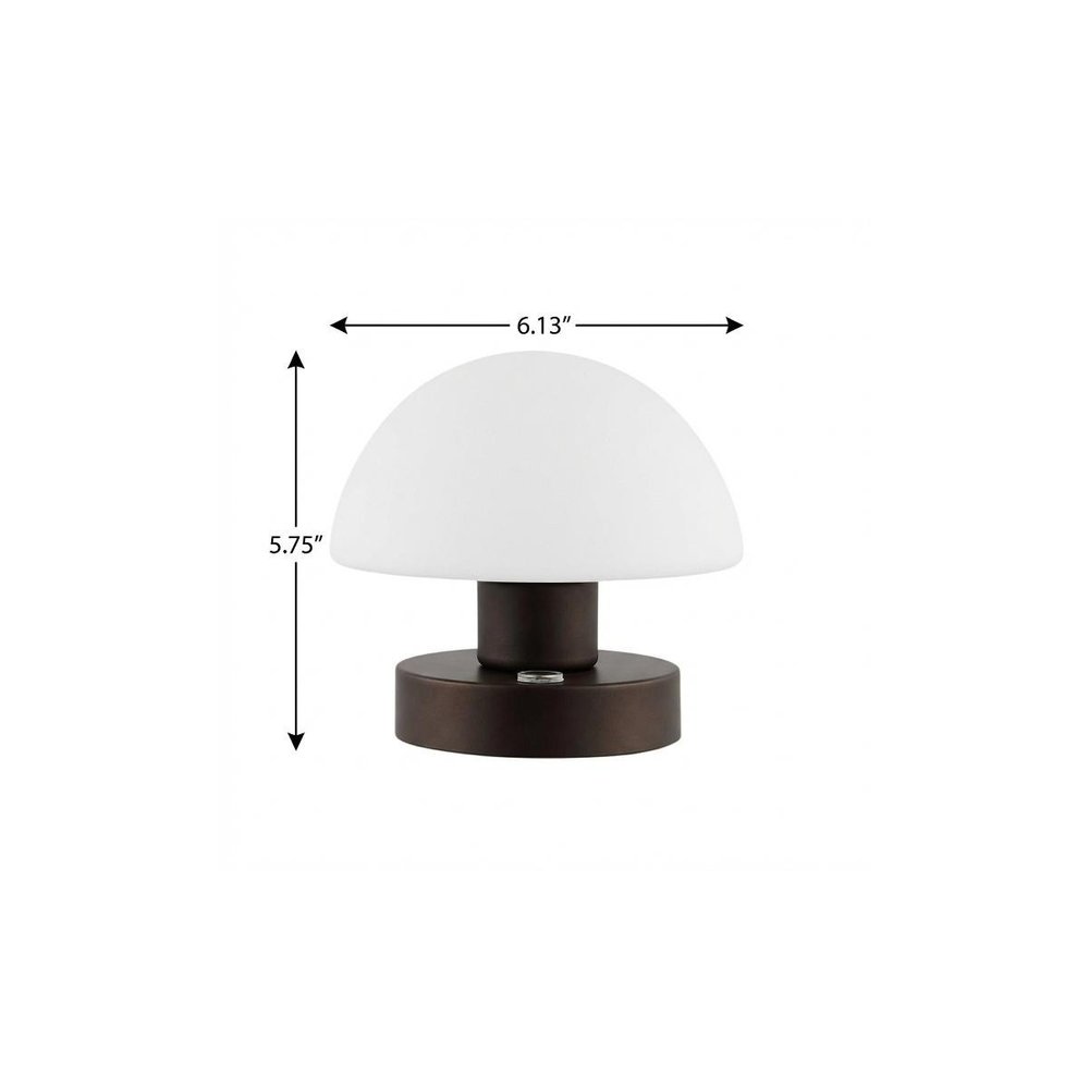 6" Antiqued Bronze Novelty USB Table Lamp With Dome Shade — view 5
