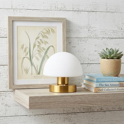 6" Gold Novelty USB Table Lamp With Dome Shade